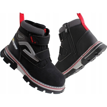 Linshi dětské kozačky nubuk černá