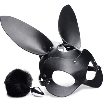 Image 1 of Tailz Bunny Tail Anal Plug and Mask Set Black