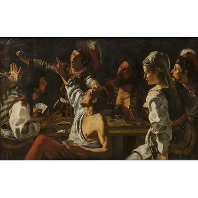 Obrazy - Rombouts, Theodor: Card and Backgammon Players. Fight over Cards - reprodukce obrazu