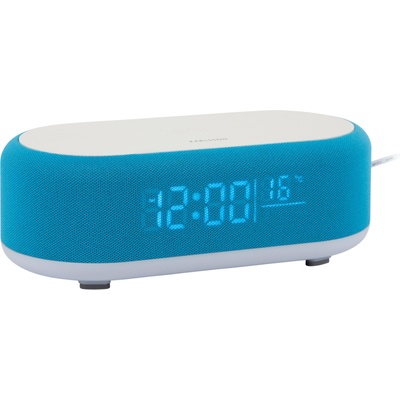 Vouge Будилник с безжично зарядно и Bluetooth високоговорител, син (KA6033BB)