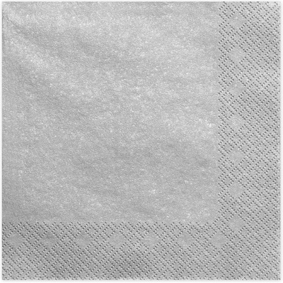 PartyDeco Парти Салфетки в Сребърно, 40х40см