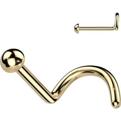 Steel Edge titánový piercing do nosa pologulička SET23NOS02ST Zlata