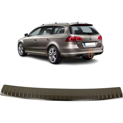 Omtec Nerez brúsený čierny kryt hrany zadného nárazníka VW Passat 2010-2015 kombi