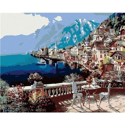 zuty Malování podle čísel Pohled na jezero 50 x 40 cm vypnuté plátno na rám