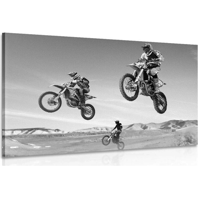 Obraz pro motorkáře v černobílém provedení - 60x40