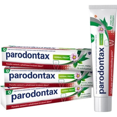Parodontax Herbal Fresh Trio освежаваща паста за чувствителни зъби 3x75 ml