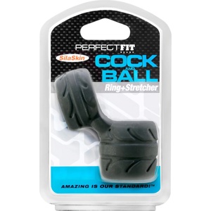 Perfect Fit Brand - SilaSkin пенис ринг и тестикуларен стречинг ринг (черен)