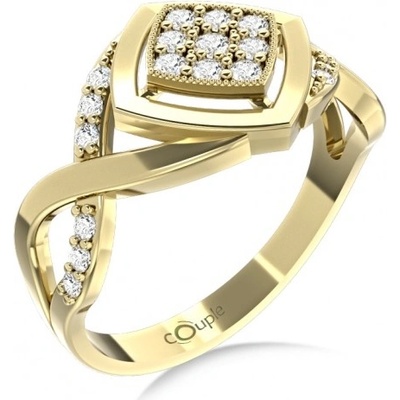 Couple prsten Kostka žluté zlato se zirkony 6610313 0 1