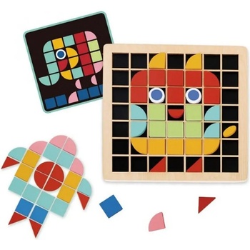 Image 1 of Tooky Toy Дървена мозайка - Цветни форми - Tooky Toy