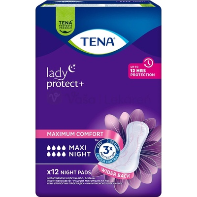 TENA Lady Protect+ Maxi Night Inkontinenčné vložky na noc 12 ks