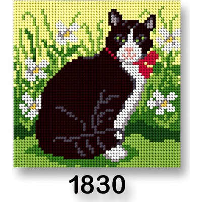 Stoklasa Vyšívací předloha obrázek na vyšívání 70244 1830 kočka 3 zelená 15x15cm – Sleviste.cz