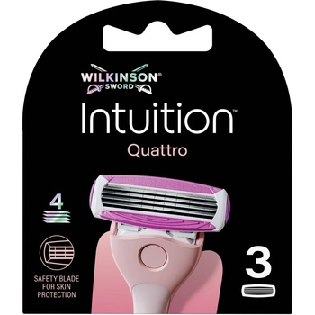 Wilkinson Sword Intuition Комплект ножчета за самобръсначка Quattro, 3 броя