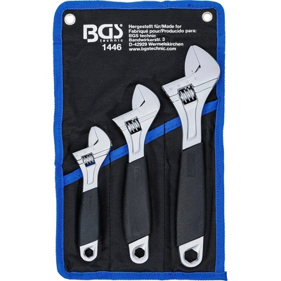 BGS Technic Sada nastaviteľných kľúčov s plastovou rukoväťou Softgrip 3-dielna BGS 1446