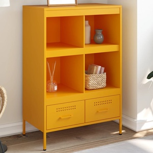 vidaXL Висок шкаф, горчица жълто, 68x39x101, 5 см, стомана (843105)