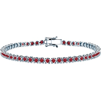 SAVICKI Тенис гривна Luminy 3, 2 мм: бяло злато, рубини