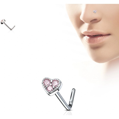 Steel Edge piercing do nosa SENOL598 Ružová