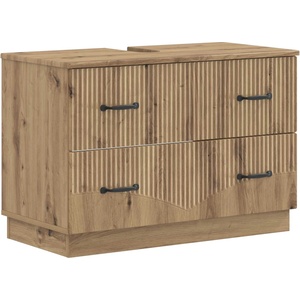 vidaXL Шкаф за мивка в баня HOORN Дъб артизан 82 x 41 x 56 см (897244)