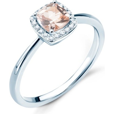 Savicki Zásnubný prsteň biele zlato morganit diamanty SAVR58266 B