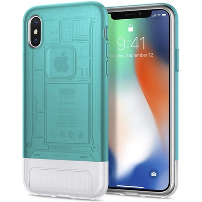 Spigen Classic C1 Case - хибриден кейс с висока степен на защита за iPhone XS, iPhone X (прозрачен)