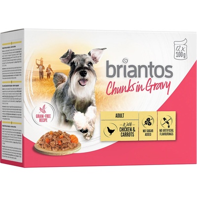 Briantos Chunks in Gravy kuřecí s mrkví 12 x 100 g