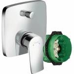 Hansgrohe Вграден смесител за вана и душ Hansgrohe Metris iBox, хромиран (31454000 + 01800180)