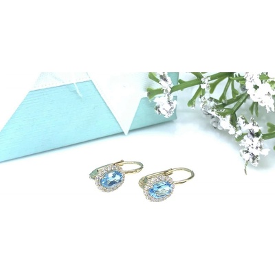 Jan Kos jewellery zlaté náušnice s topazem a brilianty 83000836