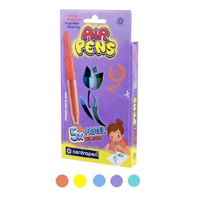 CENTROPEN 1500/5 Air Pens Pastel Colours, fúkacie fixky, vyprateľné (5 farieb)