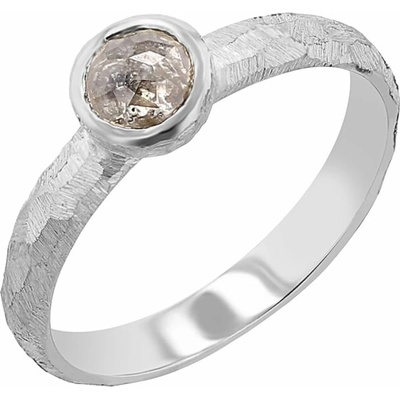 Eppi Tepaný prsteň so salt and pepper diamantom v rutovom bruse Fritzi R45585