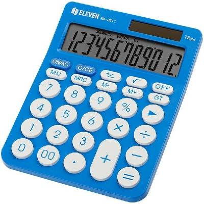 Eleven Kalkulačka RK-2311-BL, modrá, stolní, dvanáctimístná, duální napájení