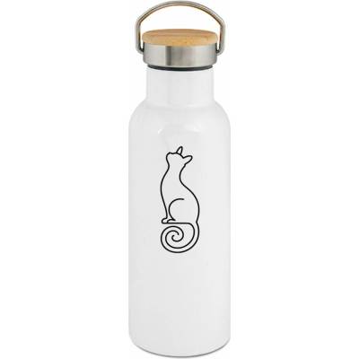 123TRIKO termoska Divoká linie kočka, černý potisk 500 ml