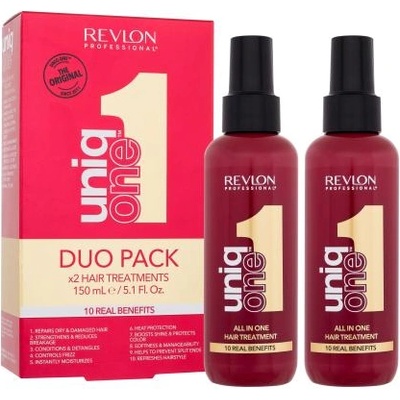 Revlon Uniq One All In One Hair Treatment Duo Pack регенериращ спрей за коса без отмиване 2x150 ml за жени