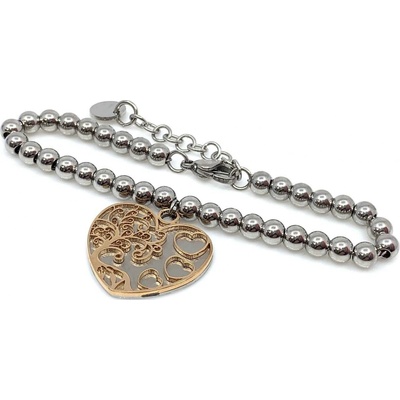 Jan Kos jewellery náramek z chirurgické oceli srdce 12116476