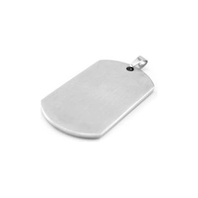 Šperky4U Ocelový přívěšek vojenská známka matná, 22 x 36 mm DR1192-22X36