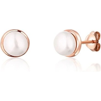 JwL Luxury Pearls pozlátené náušnice s riečnou perlou JL0736