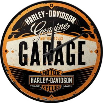 Poster Nástenné hodiny - Harley-Davidson - Garage