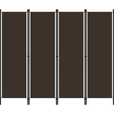 vidaXL Параван за стая, 4 панела, кафяв, 200x180 см (320720)