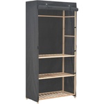 vidaXL Гардероб с 3 рафта, сив, 79x40x170 см, текстил (248187)