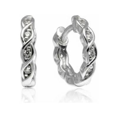 Fair Line zlaté malé kroužky s kamínkem 825 bílá