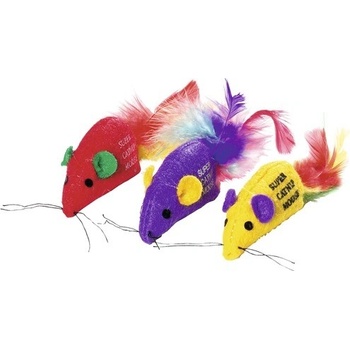 Karlie Hračka pre mačky Supermyš s kocúrnikom 3 ks 6 cm