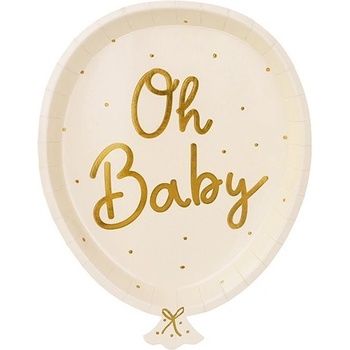 Party Deco Парти Чинии "Oh baby", 17.5х22 см - (1 пакет / 6 бр. )
