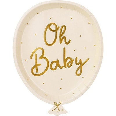 Party Deco Парти Чинии "Oh baby", 17.5х22 см - (1 пакет / 6 бр. )