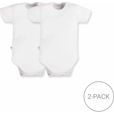 2pack dětských body s krátkým rukávem bílé