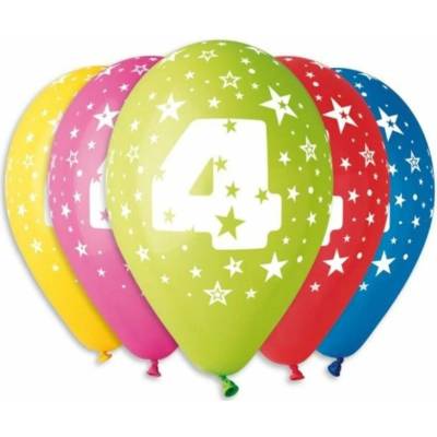 Balónky s potlačou čísla "4" v 30cm SMART