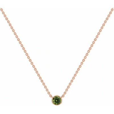 Eppi Minimalistický náhrdelník so zeleným diamantom N36759