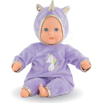 Corolle Bebe Calin Unicorn s modrými klipkajúcimi očami a fazuľkami 30 cm