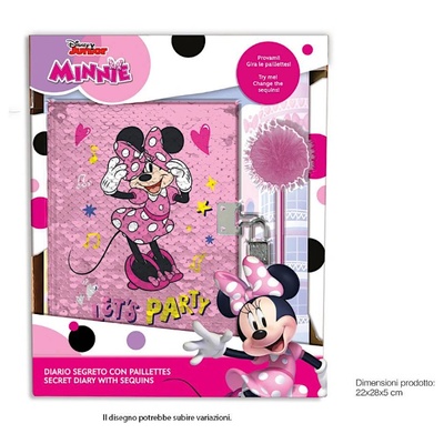 Disney - MINNIE таен дневник с пайети и химикалка