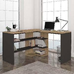TopMebel Офис бюро Stylo TopMebel от меламин в сапфир - антрацит 120x120x73, 8cm