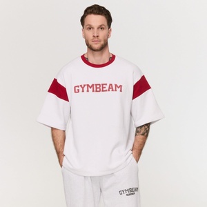 GymBeam Тениска Premium Heavyweight Varsity White L