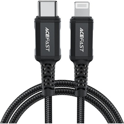 Кабел за зареждане Acefast MFI от USB Type C към Lightning, 1.8m, 30W, 3A, Черен (C4-01-C-L black)