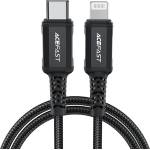 ACEFAST Кабел за зареждане Acefast MFI от USB Type C към Lightning, 1.8m, 30W (C4-01-C-L black)